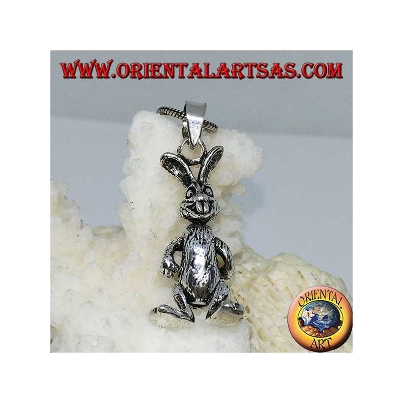 Silver pendant the rabbit moves his legs and arms "Roger Rabbit"