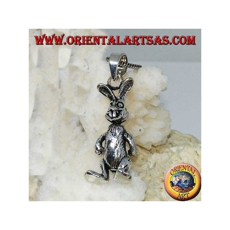 Silver pendant the rabbit moves his legs and arms "Roger Rabbit"