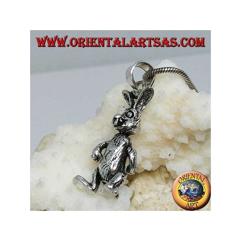 Colgante de plata el conejo mueve sus piernas y brazos "Roger Rabbit"