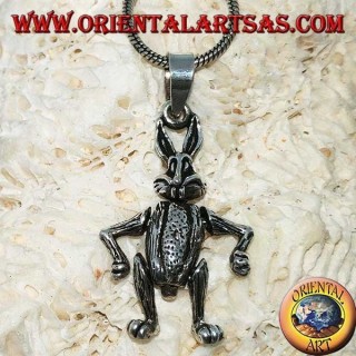 Pendentif en argent le lapin bouge les pattes et tourne la tête