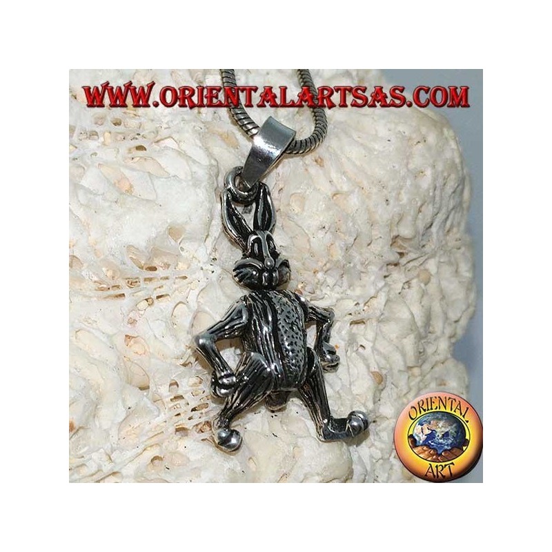 Pendentif en argent le lapin bouge les pattes et tourne la tête