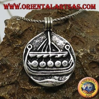 Silver pendant Drakkar Norse Viking ship Jewelery
