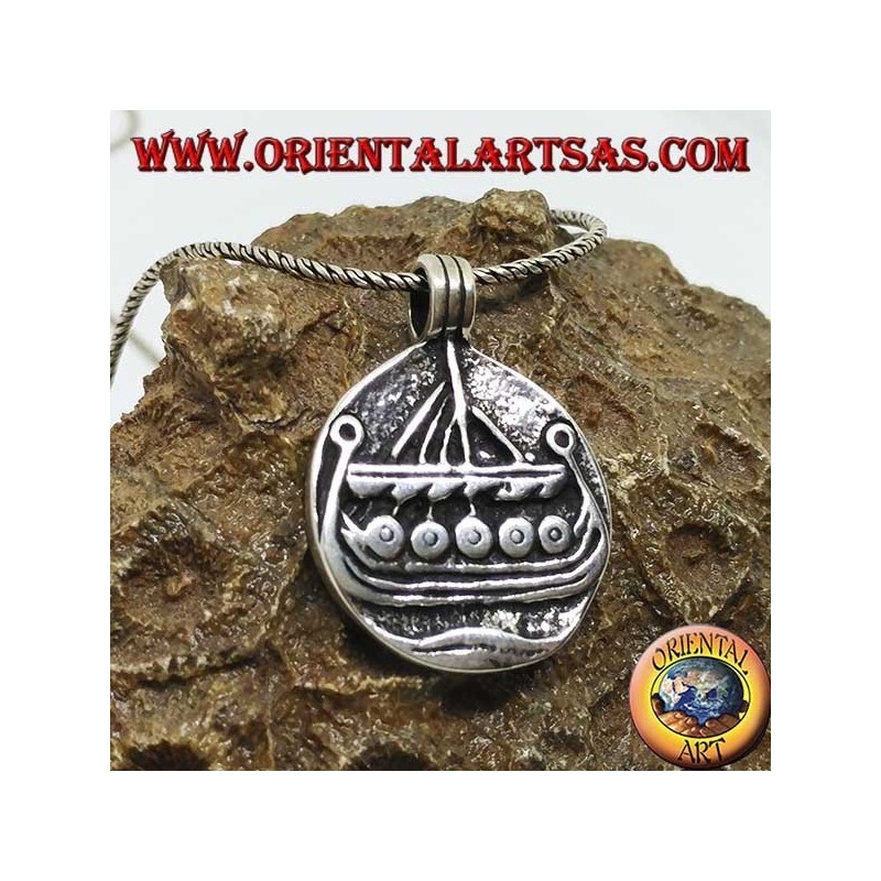 Silver pendant Drakkar Norse Viking ship Jewelery