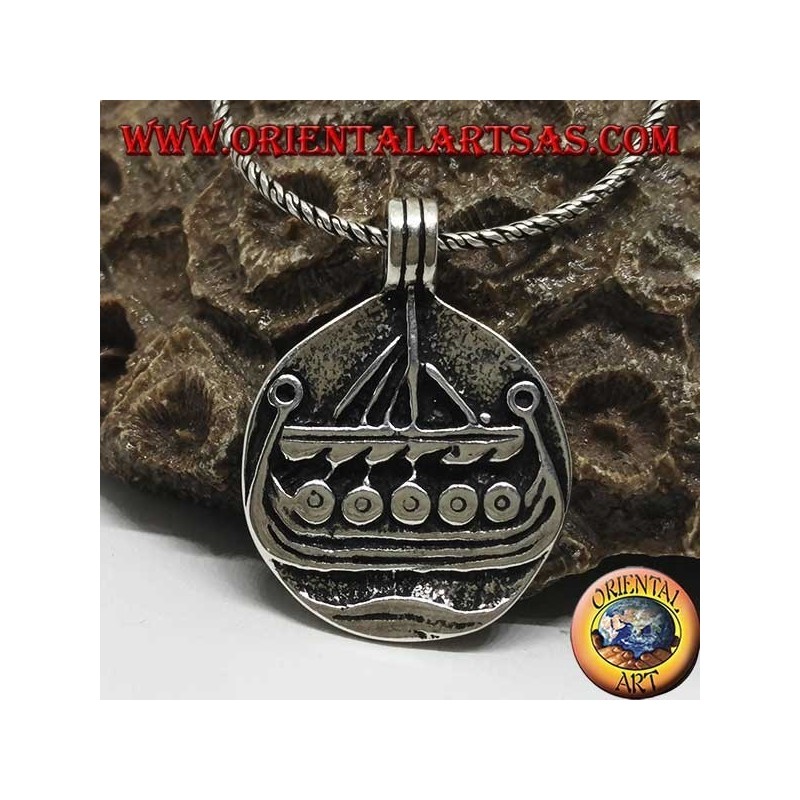 Silver pendant Drakkar Norse Viking ship Jewelery