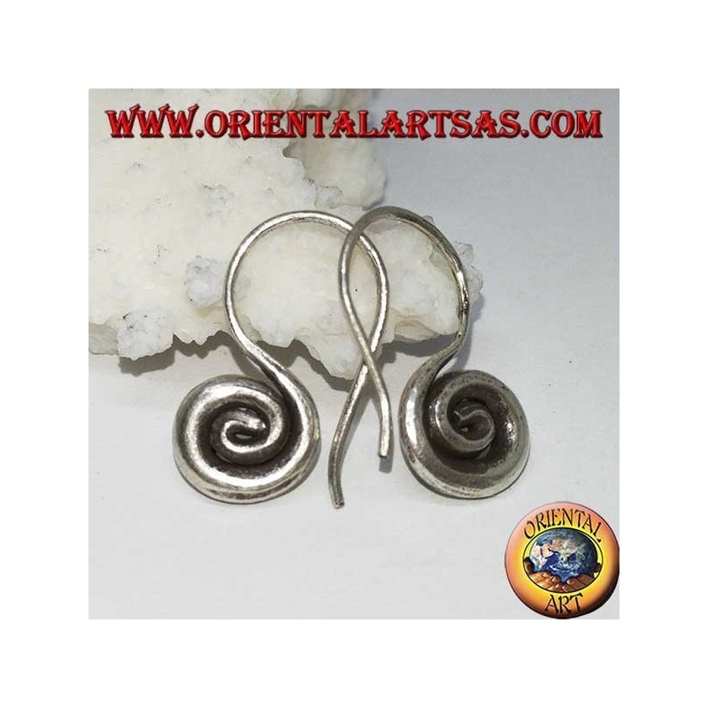 Orecchini in argento a spirale ad uncino fatto a mano Karen (piccolo)