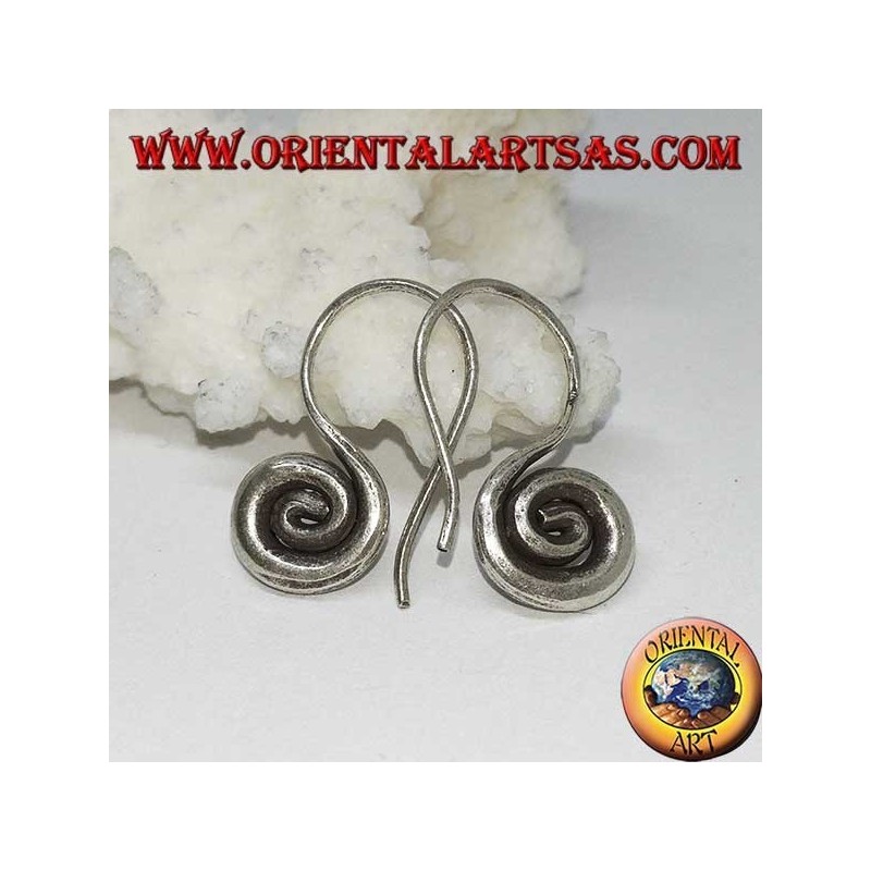 Hand-made silver spiral hook earrings Karen (small)
