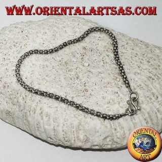 Silver bracelet Venetian round knit of mm. 27