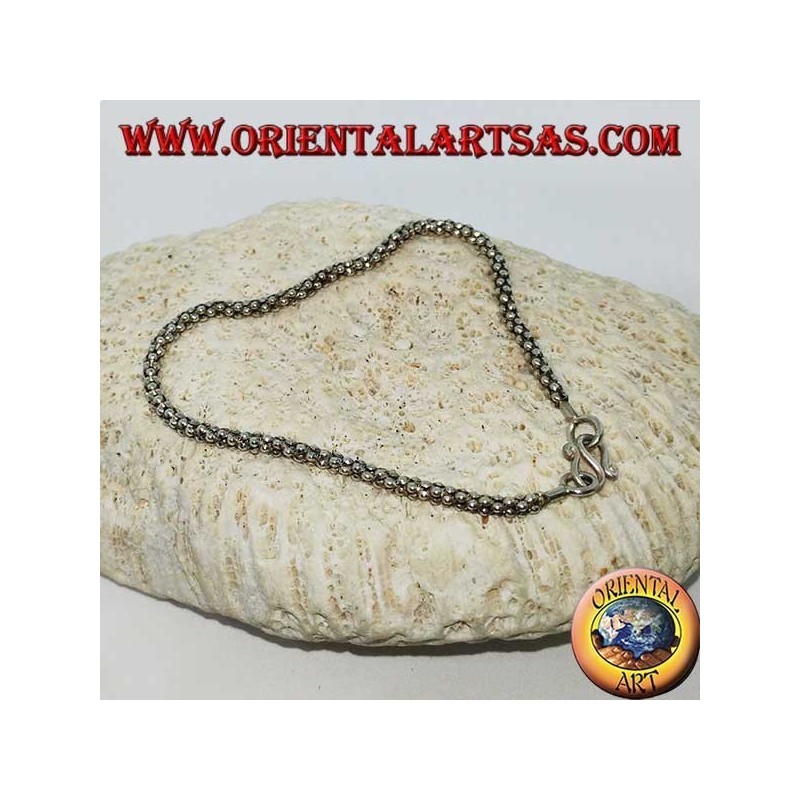 Pulsera de plata veneciana de punto redondo de mm. 27