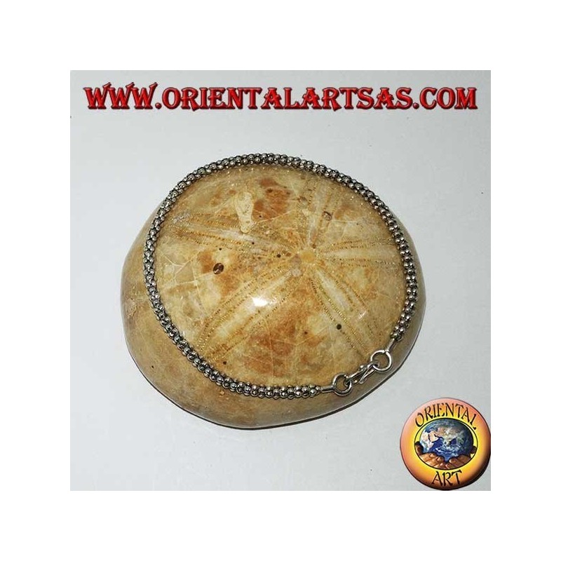 Silver bracelet Venetian round knit of mm. 27