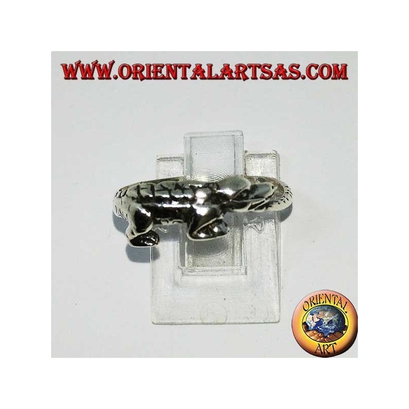 Anillo de plata, cocodrilo cocodrilo