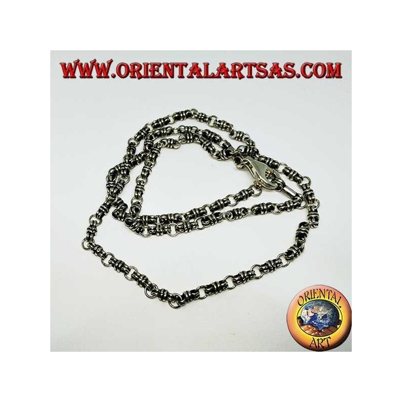 Silver necklace (925 ‰) knot and ring 60 cm long