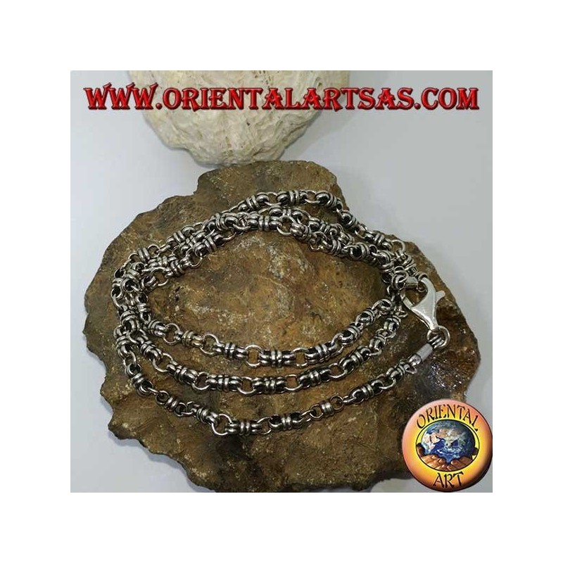 Silberhalskette (925 ‰) Knoten und Ring 60 cm lang