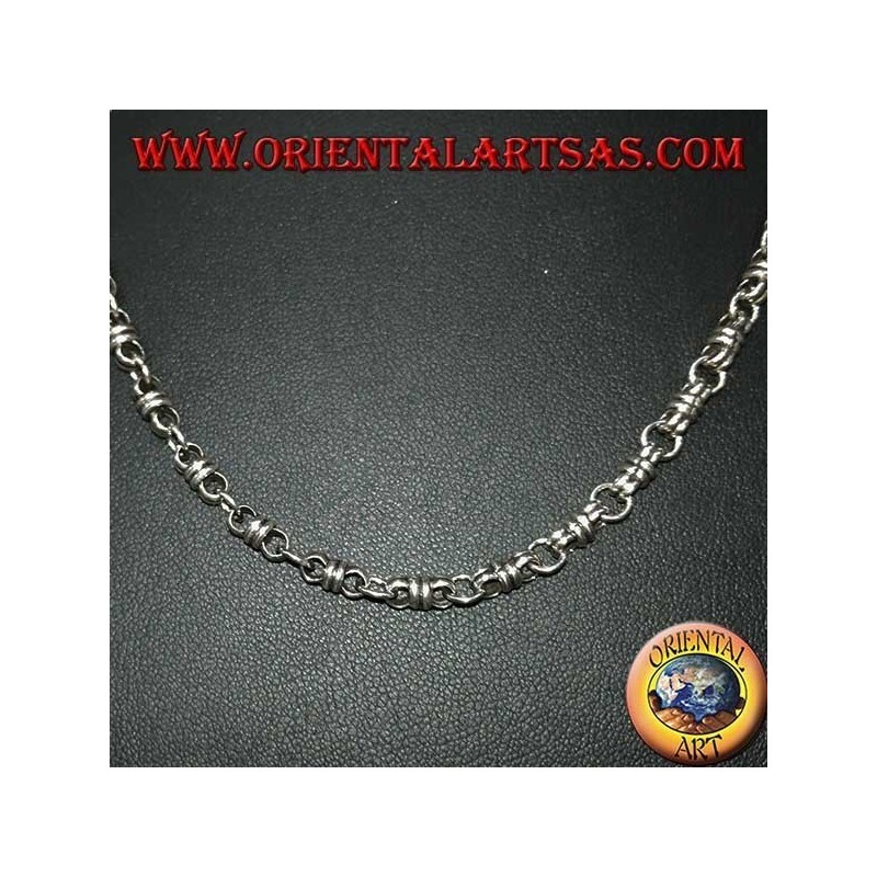 Silberhalskette (925 ‰) Knoten und Ring 60 cm lang