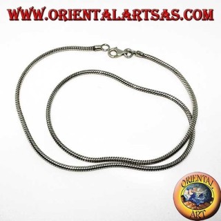 Collana in argento 925 ‰ , snake lunghezza cm.48  e  spessore  mm. 2,3
