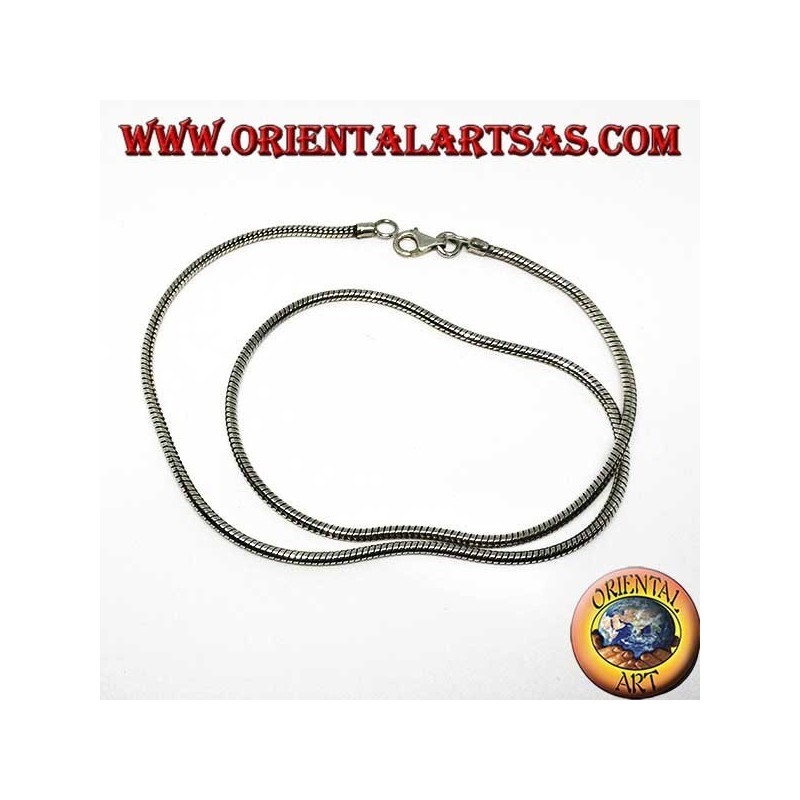 925 ‰ silver necklace, snake length cm.48 and thickness mm. 2.3