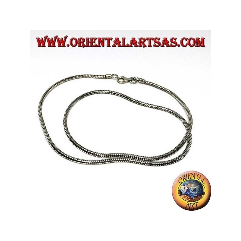 Collier en argent 925, longueur du serpent cm.48 et épaisseur mm. 2.3