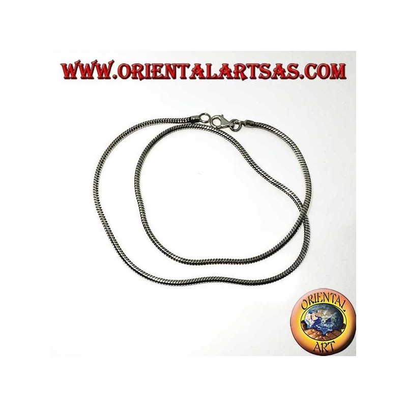 Collana in argento 925 ‰ , snake lunghezza cm.48  e  spessore  mm. 2,3