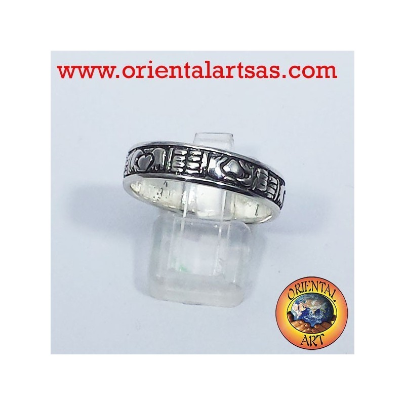 Claddagh anillo de bodas en plata