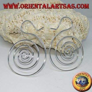 Boucles d'oreilles en fil d'argent en forme de spirale (grande)