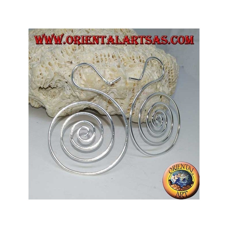 Pendientes de alambre de plata en forma de espiral (grandes)