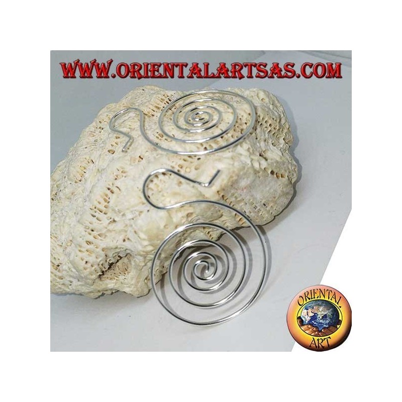Boucles d'oreilles en fil d'argent en forme de spirale (grande)