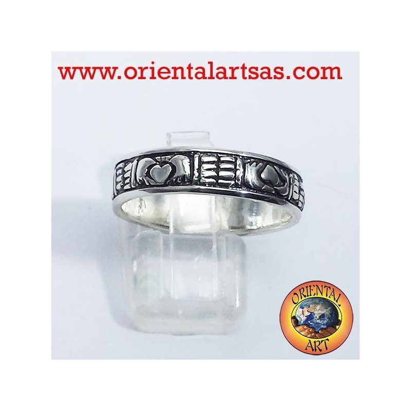 Claddagh anillo de bodas en plata