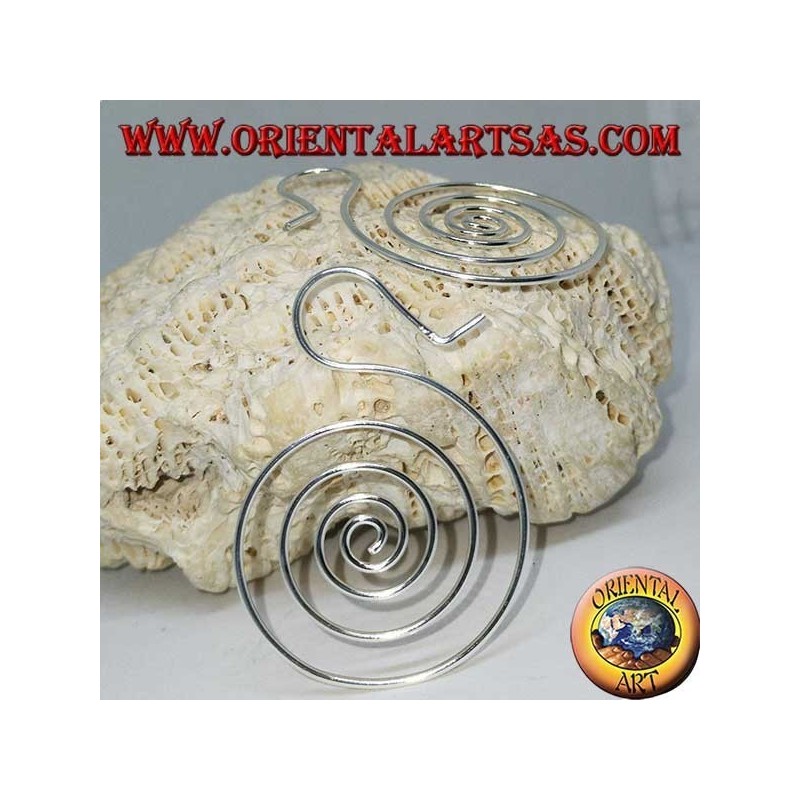 Pendientes de alambre de plata en forma de espiral (grandes)