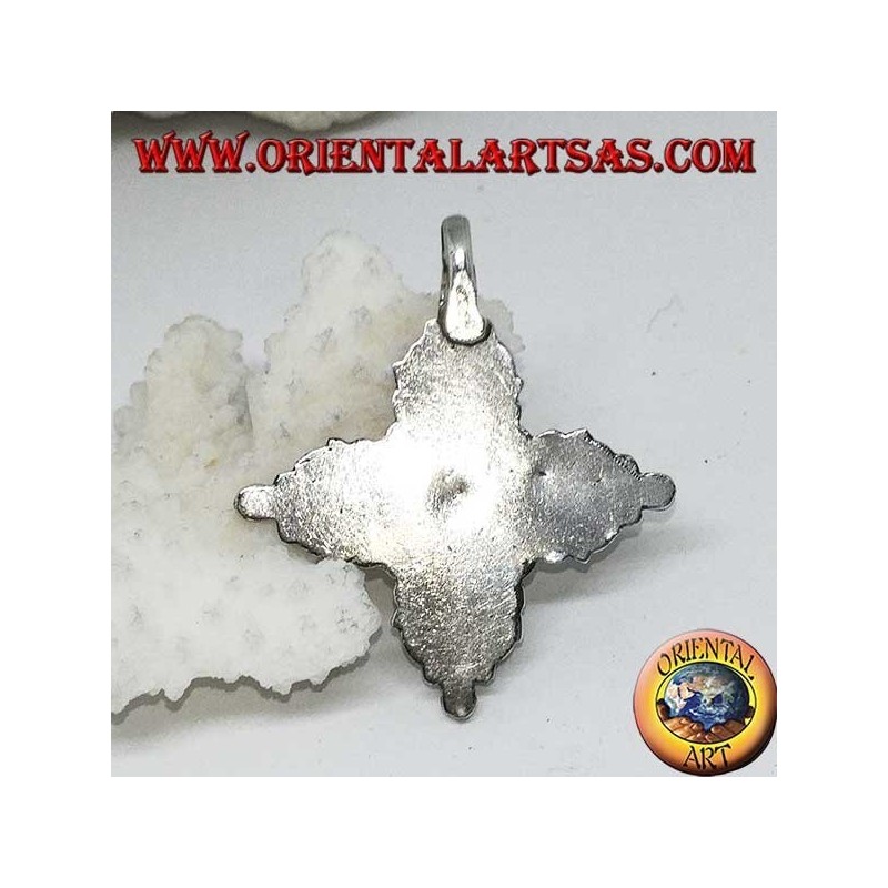 Colgante de plata (925 ‰) Vajra Dorje tibetano con piedra de luna en el centro