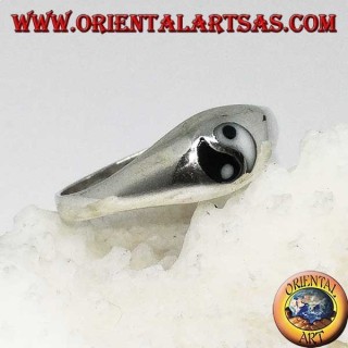 Anello semplice con yin yang Tao in argento Piccolo