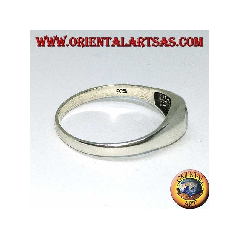 Einfacher Ring mit Tao Yin Yang in Silber (klein)