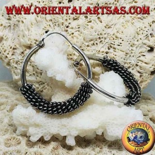 Créoles en argent torsadées en spirale