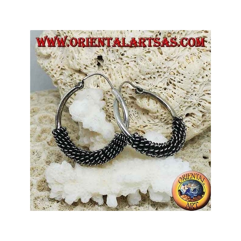 Créoles en argent torsadées en spirale