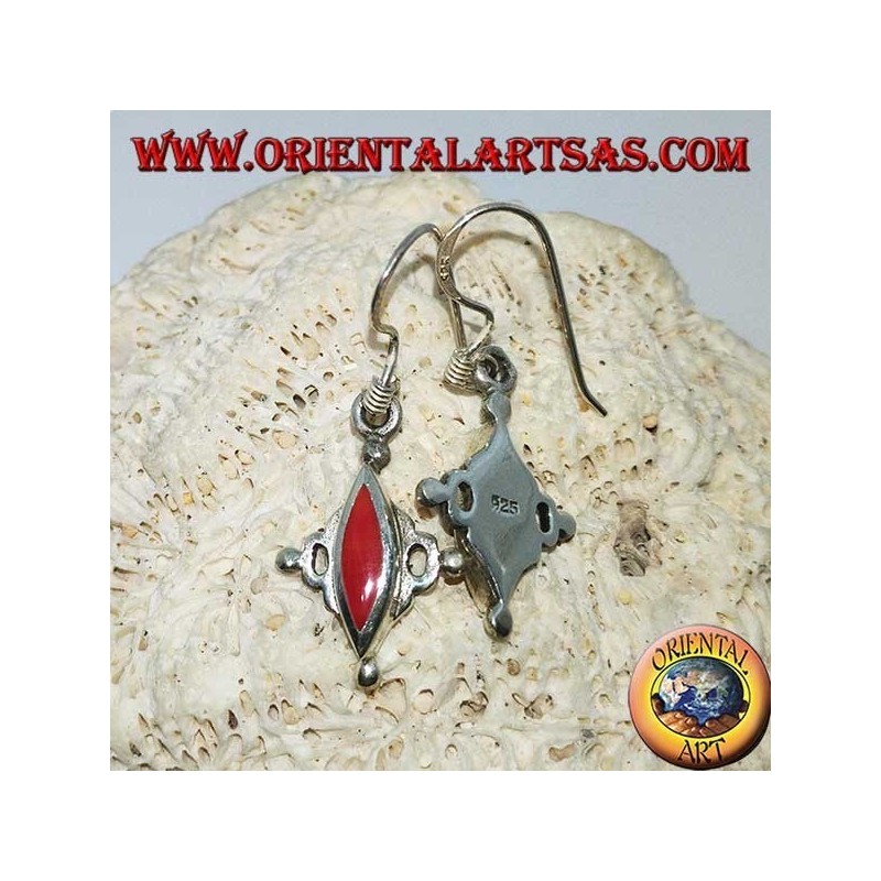 Boucles d'oreilles en argent avec navette navale