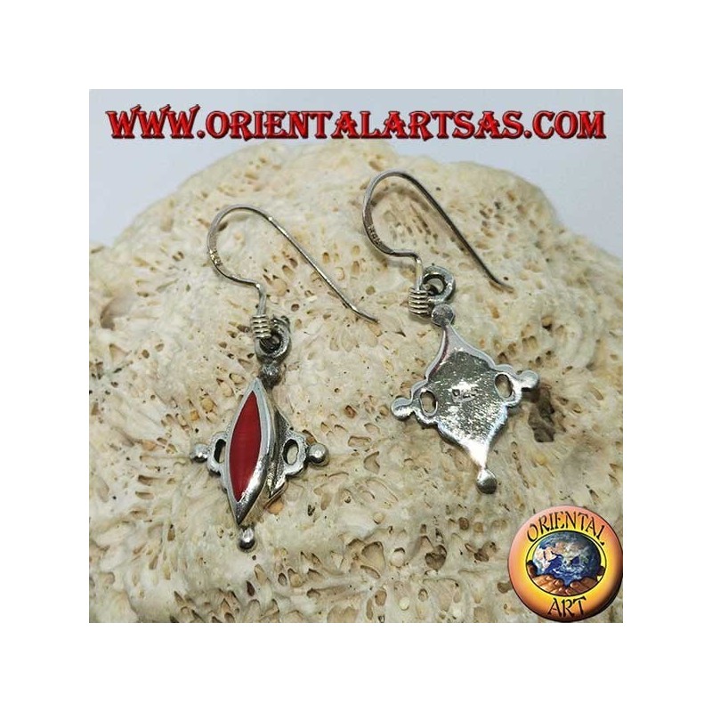 Boucles d'oreilles en argent avec navette navale