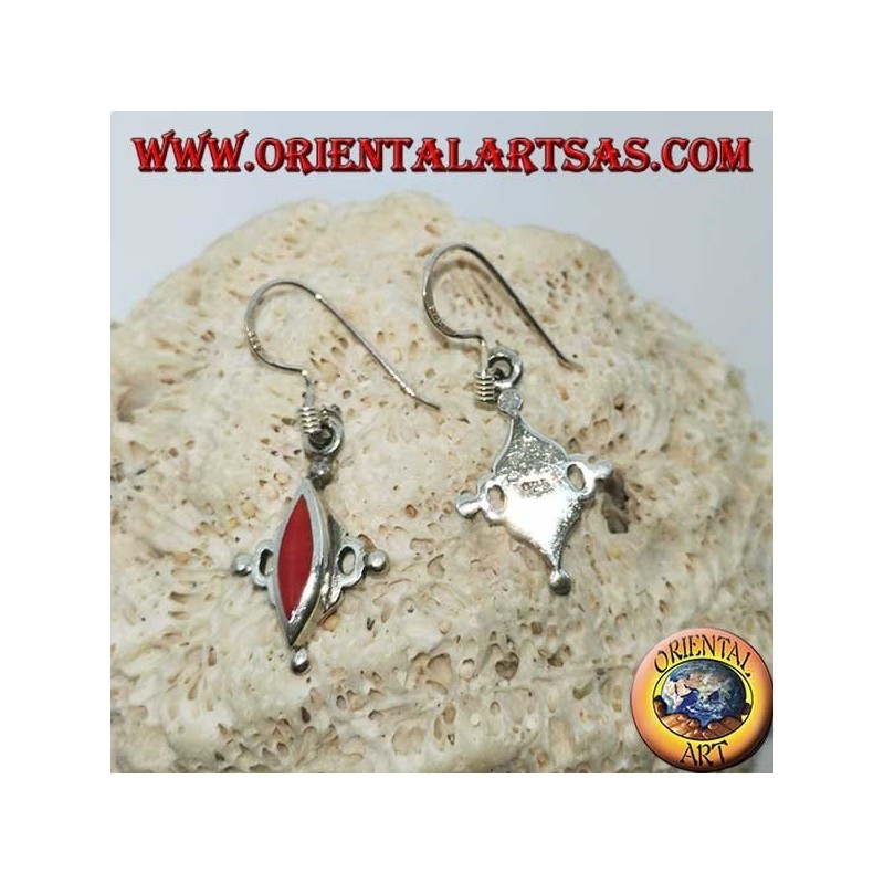 Boucles d'oreilles en argent avec navette navale