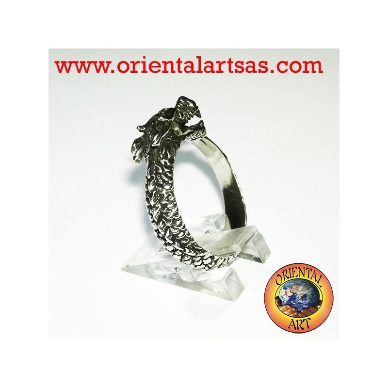 Anello Drago spitale in argento