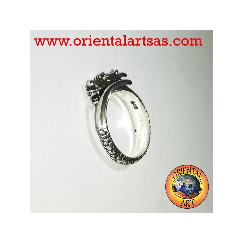 Dragon ring spiral Silver