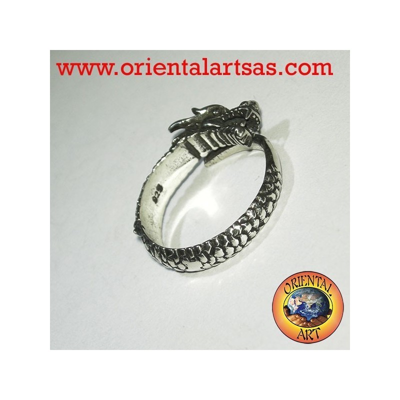 Anello Drago spitale in argento