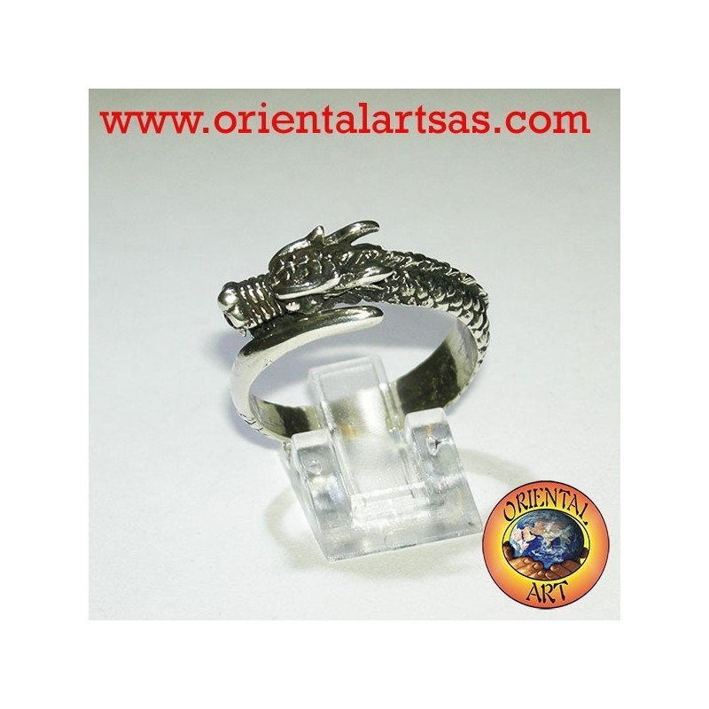 Dragon ring spiral Silver
