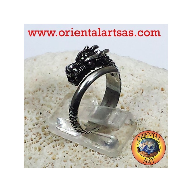 Drachenring Spirale Silber