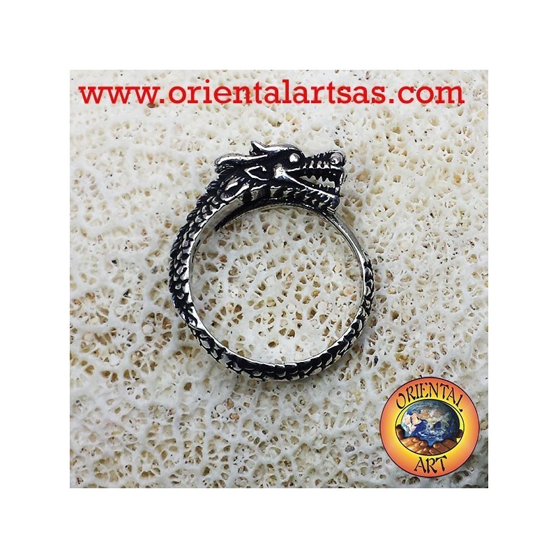 Anello Drago spitale in argento