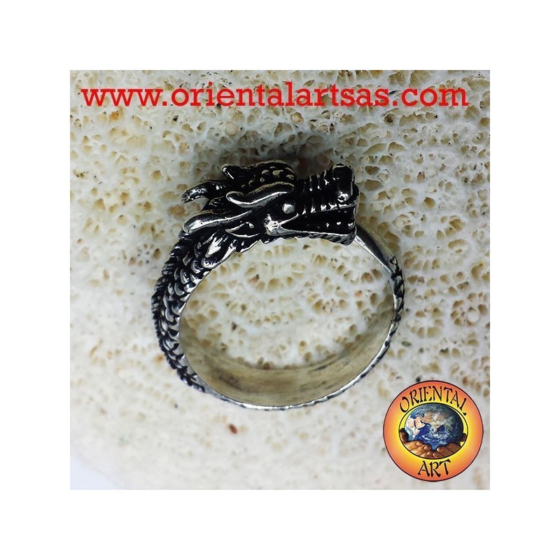 Dragon ring spiral Silver