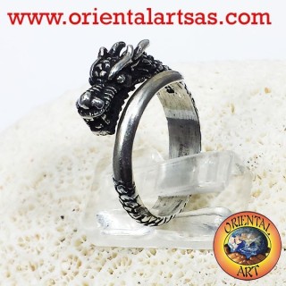 Dragon ring spiral Silver