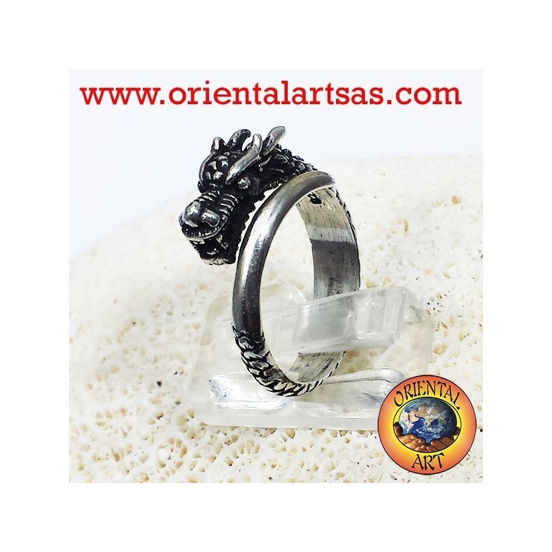 Drachenring Spirale Silber