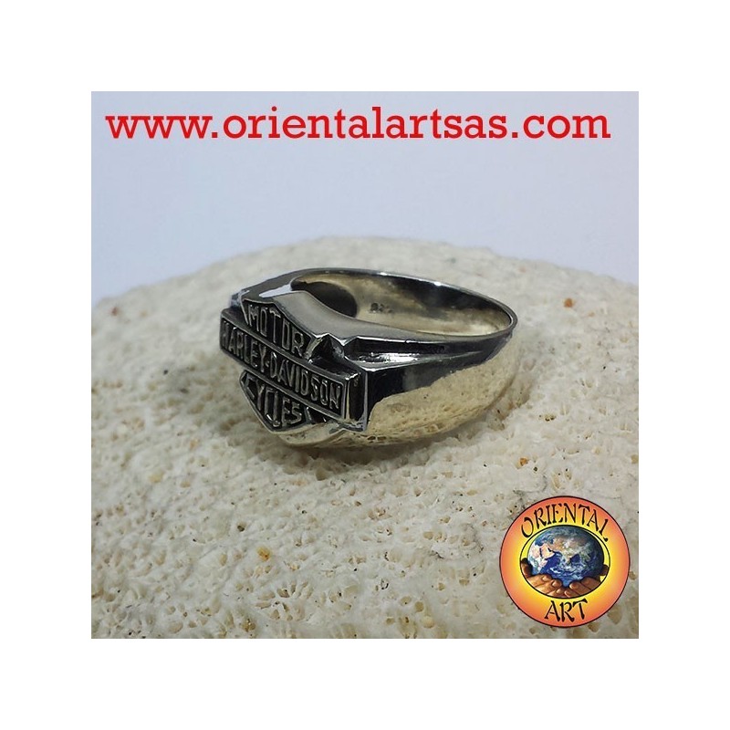 Anello Harley Davidson in argento 925 liscio