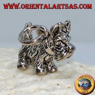 Silver pendant of the Yorkshire Terrier breed dog