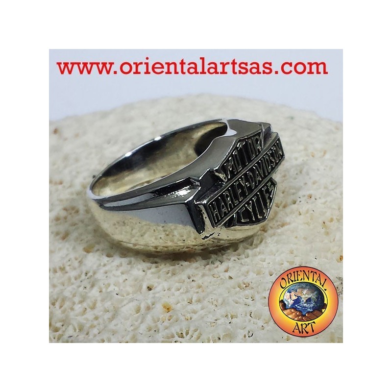 Anello Harley Davidson in argento 925 liscio
