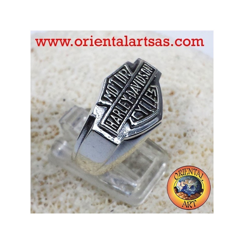 Anello Harley Davidson in argento 925 liscio