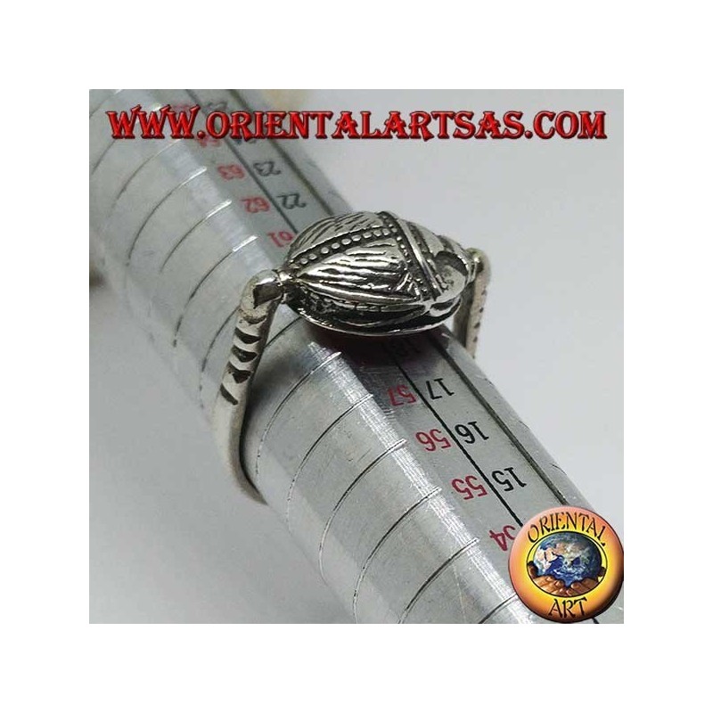 Double use revolving silver ring with oval carnelian or scarab