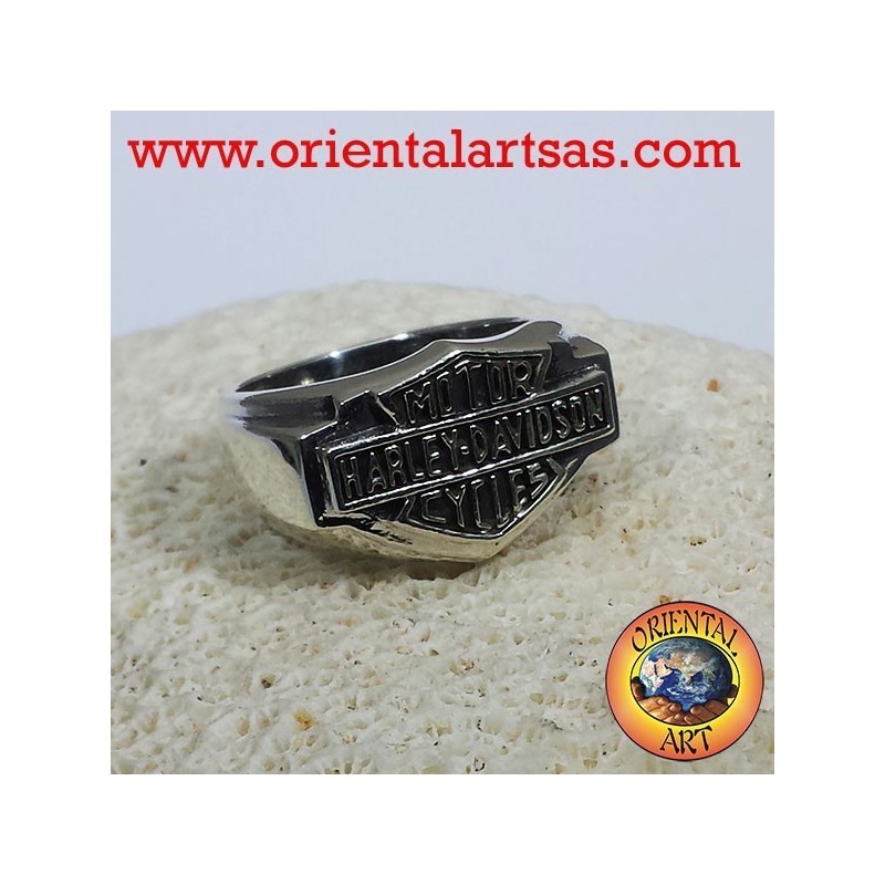 Anello Harley Davidson in argento 925 liscio